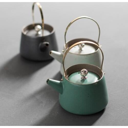 210ML retro Pot pottery teapot kung fu tea set Pu'er pot Japanese ceramic kettle Flower Tea Kettles Home Drinkware Teapots Gift