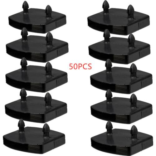 50Pcs Black Double Heads Sofa Bed Slat Centre End Caps Keel Bed Plastic Accessories Replacement Securing Furniture Frames