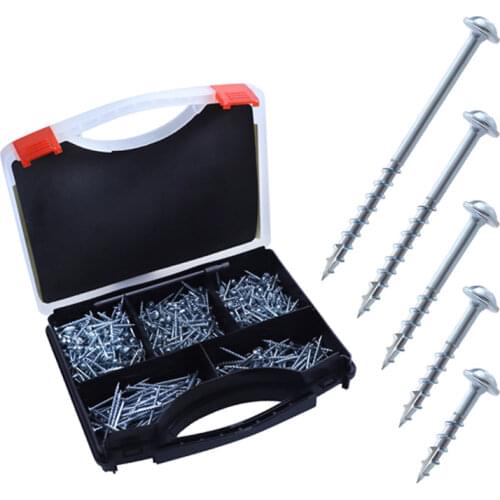 552Pcs Woodworking Self-Tapping Pocket Hole Screws Kit SQ2 /PH2 Driver 25/32/38/50/63mm Screws With Screwdriver Bit