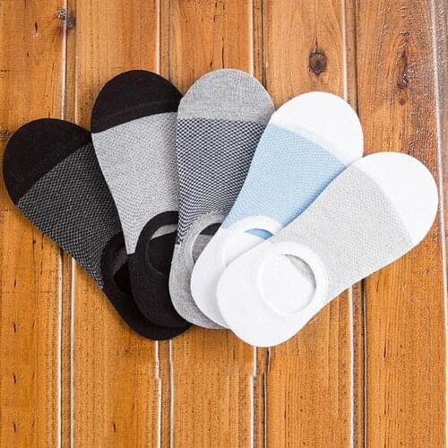 80% HOT SALES!! Men Summer Breathable Mesh Color Block Anti-slip Invisible Low Cut Boat Socks