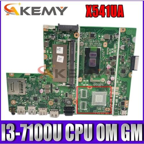 Akemy For Asus X541UJ X541UV X541UVK X541UQ X541UQK X541UA X541UAK X541U laptop motherboard mainboard with I3-7100U CPU 0M GM