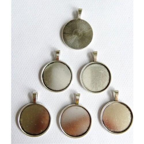 50pcs DIY accessory Cabochon Fit 25mm cabochon Antique Silver Antique Bronze round Cabochons Nacklace Jewelry Making Findings