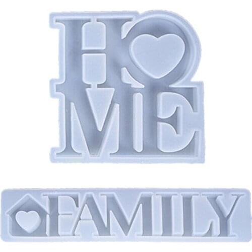 English Mirror Letter Shape Epoxy Glue Silicone Mold Table Soft Ceramic Plaster Ornament Diy Crafts Decoration