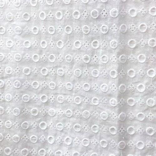 White Spot Pattern Hollow Lace Cloth Embroidered Womens Summer Cotton Cloth Hollow Lace Fabric