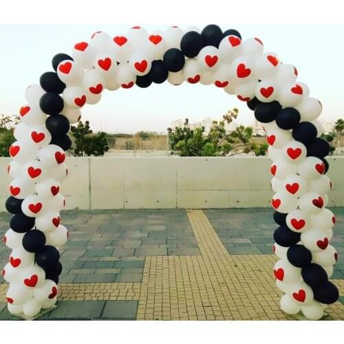 White Black Balloons Red Heart Shaped Print 100P 50P Thick 2.8 g Wedding Ballons Decor balon party supplies Arch latex balloon