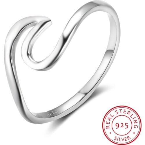 Women 925 Sterling Silver Rings Fine Jewelry Silver 925 Simple Style Minimalist Female Finger Rings for Women Size 5 6 7 8 9 10