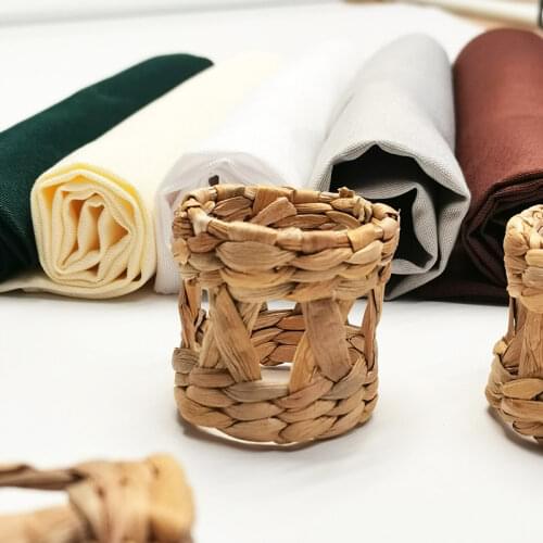 Natural Material Napkin Ring Handmade Braided Grass Ring Water Hyacinth Grass Napkin Buckle Napkin Ring Wedding Table Decoration