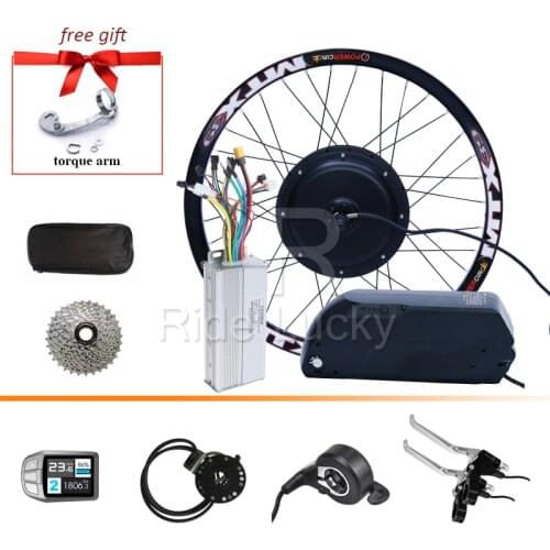 E Bike Kit 48V 1500W Motor Wheel Cassette Electric Bike Kit Electric Bicycle Conversion Kits With 48V 17AH Lithium Battery