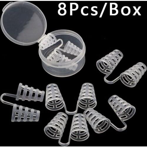 8PCS/Box Magnetic Anti Snoring Devices Silicone Nose Clip Snore Stopper Nose Vents Nasal Dilators For Better Sleep Sleeping Aid
