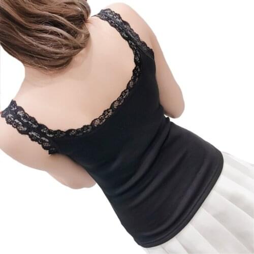 Women Summer Sleeveless Tank Top U-Neck Slim Basic Camis Vest Lace Trim Solid Candy Color Ribbed Knit Bottoming Shirt