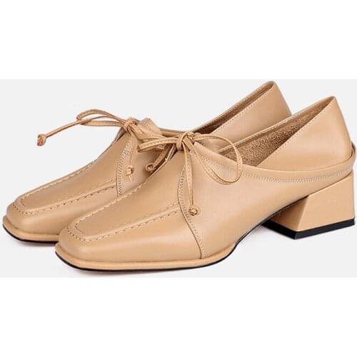 BLXQPYT Zapatos De Fashion Women Mujer Geunine Cow Leather Lower Heels 6CM Sexy Pointed Toe Party Ladies Dress Shoes Pumps H116