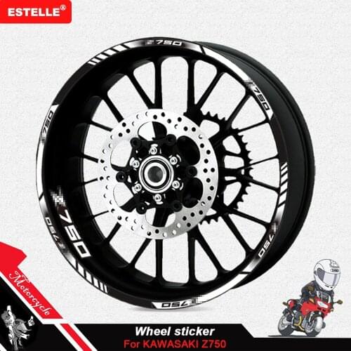 Wheel stickers personalized stripes reflective motorcycle stickers waterproof sunscreen wheel sticker For KAWASAKI z 750 Z750