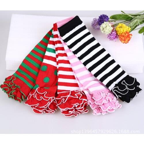 New Style Baby Leg Warmers Cotton Cute Rainbow Leggings Girls Striped Tights Infant Girl Ruffle Warmers Polka Dot Leg Warmer