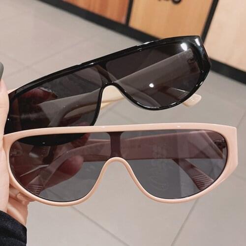 New One Piece Pilot Sunglasses Women 2021 Vintage Punk Brand Design High Quality Sun Glasses Female Unisex Eyewear UV400