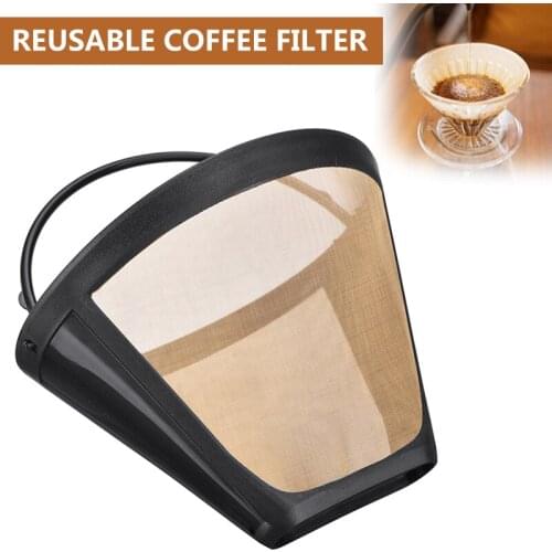 Portable Reusable Coffee Filter Stainless Steel Conical Coffee Maker Filter Cone Mesh Strainer For Coffees Kitchen Tools