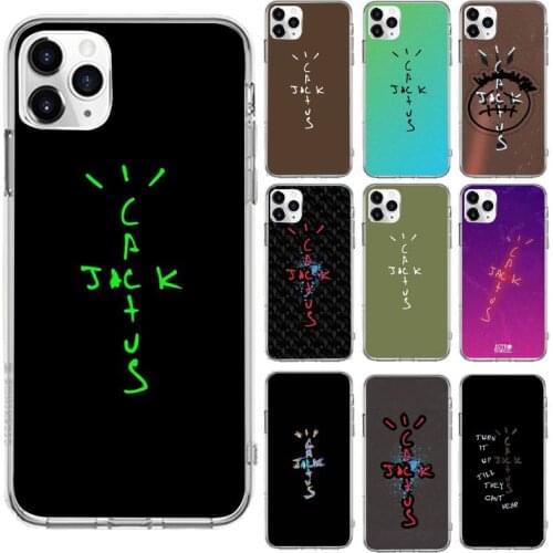 Cactus jack letter words Phone Case Transparent for iPhone 6 7 8 11 12 s mini pro X XS XR MAX Plus cover funda shell