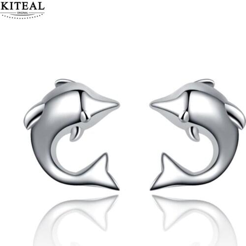 KITEAL 2018 Lovely Girlfriend earring Small dolphin ear nail animal earing fine fashion jewelry