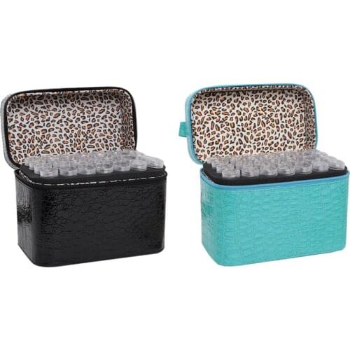 Diamond Painting Storage Bag 84 Compartment Beads Container Carry Case Nail Art Gold Powder Storage Box With Transparent Bottle