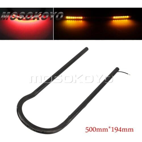 LED Brake Light Strip 500mm Rear Seat Hoop Upswept Frame Loop for Harley Cafe Racer Custom Bobber