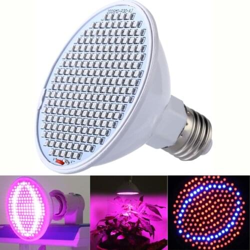 Led Grow Lights 24W 200-LED Full Spectrum Indoor Plant Grow Light Hydroponic System Growing Lamps for Flower Veg