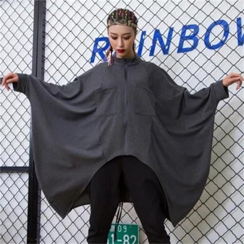 Loose large-size bat sleeve jacket fat MM womens medium-length irregular skirt fashion