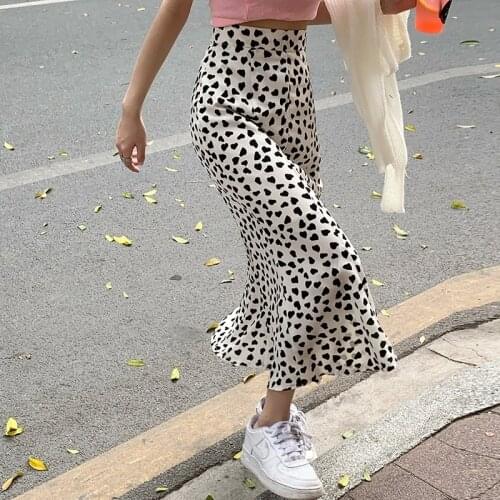 Retro Chiffon Polka Dot Mermaid Skirt Women Korean Chic Slim High Waist Fashion Sexy Mujer Faldas Elegant Wild Streetwear