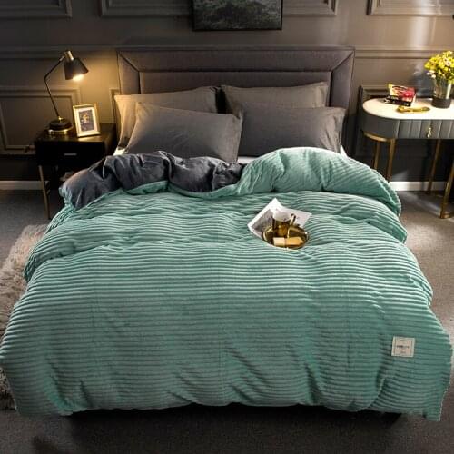 Magic Velvet 1pcs Quilt cover Soft Warm 150 220x240 Simple Luxury Winter Warm Thickened Snow Fleece Solid Colors Gray Yellow