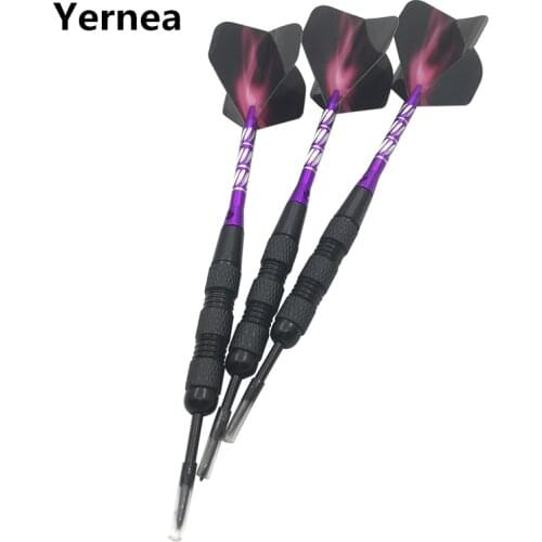 High-quality Darts 3Pcs Steel Pointed Darts Purple Aluminium Alloy Shafts 20g Professinal Indoor Sports Games Flight Dardos