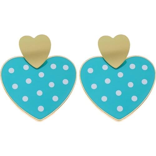 ZHINI 2021 New Cute Double-layer Heart Big Earrings for Women Fashion Simple Acrylic Dangle Drop Statement Earring Jewelry Gift