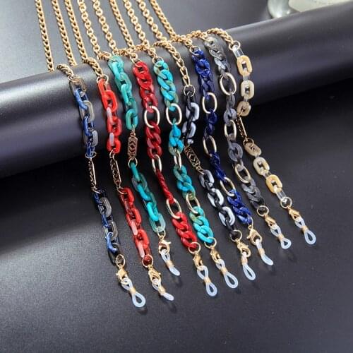 Uer Sunglasses Chains For Women Hanging Neck Multicolor Acrylic Link Eyeglasses Masked Chain 2021 New Fashion Jewelry Wholesale