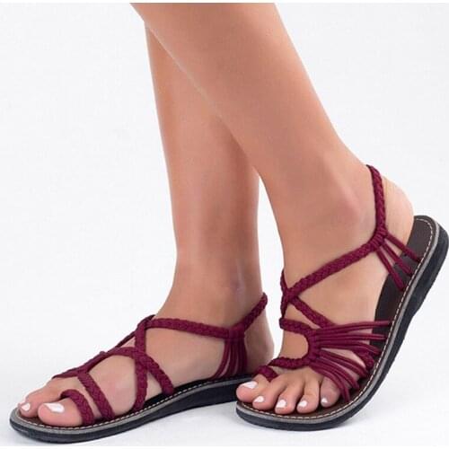 2020 Summer New Fashion Holiday Vacation Woman Sandals T-Tied Platform Sole Roman Shoes Female Casual Sandal