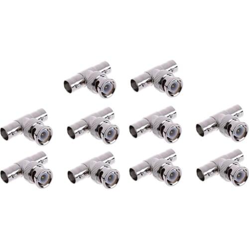 10pcs/lot BNC Connector BNC male to female jack BNC female adapter for CCTV Camera System Accessories