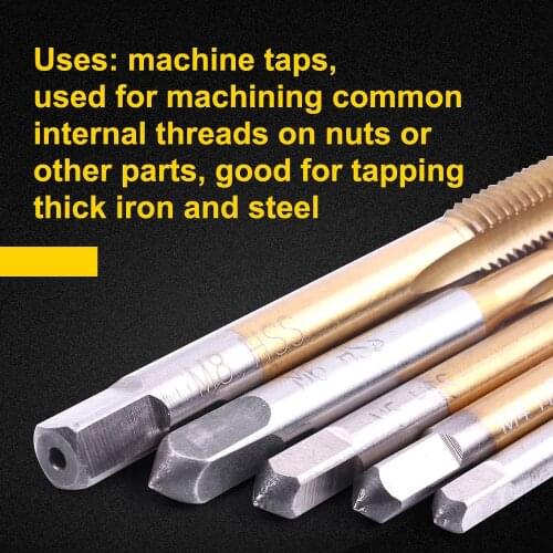 2/4Pcs M3 M4 M5 M6 M8 Straight Flute Spiral Pointed Tap High Speed Steel Right Hand Tap Screw Thread Metric Tap Metal Drilling