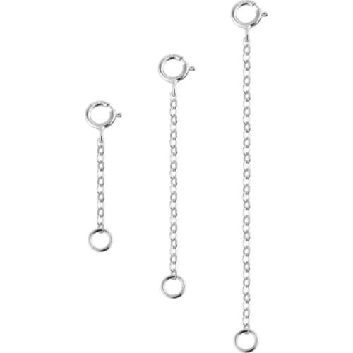 2pcs 925 Sterling Silver Necklace Extension Chain Bulk Bracelet Extended Chains Tail Extender For DIY Jewelry Making Findings