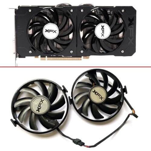 2PCS New FDC10U12S9-C FY09010H12LPB ETH Cooling Fan For Radeon XFX R9 380 X R7 350 360 370 460-2/4 Video Card Fans