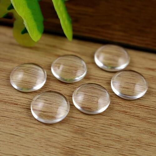 50pcs/lot 12mm Round Flat Back Clear Glass Cabochon, High Quality, Lose Money Promotion!!!(Z2-03)