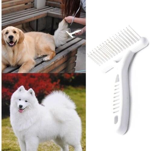 White Rake Comb for Dogs Brush Short Long Hair Fur Shedding Remove Cat Dog Brush Grooming Tools Pet Dog Supplies
