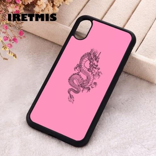 Iretmis 5 5S SE 2020 Phone Cover Case for iPhone 6 6S 7 8 Plus X Xs XR 11 12 Mini Pro Max Rubber Silicone baby pink dragon