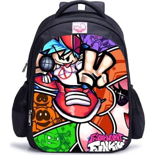 16 Inch Game Friday Night Funkin Children School Bag Orthopedic Backpack Student Boy Girl Mochila Infantil Unisex College Bag