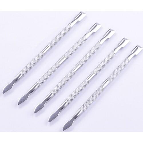 Double Head Nail Polisher Push Stainless Steel Dead Skin Spoon Cuticle Remover Cleaner Manicure Pedicure Nail Art Tools