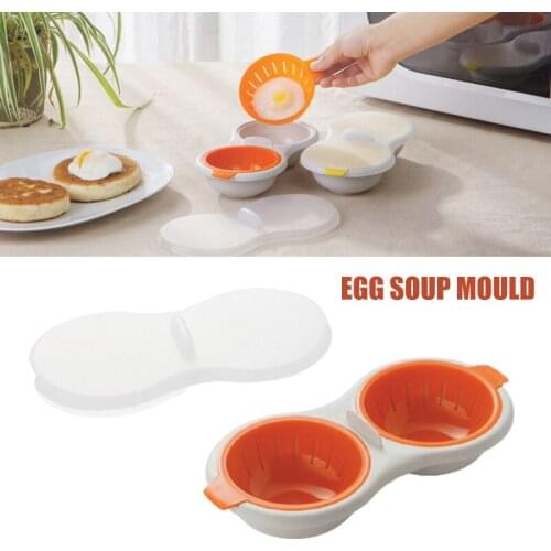 HOT Draining Egg Boiler Double Cup Egg Boiler Microwave Eggs Poacher Round Double Layer Egg Cooker Innovative Kitchen Tools