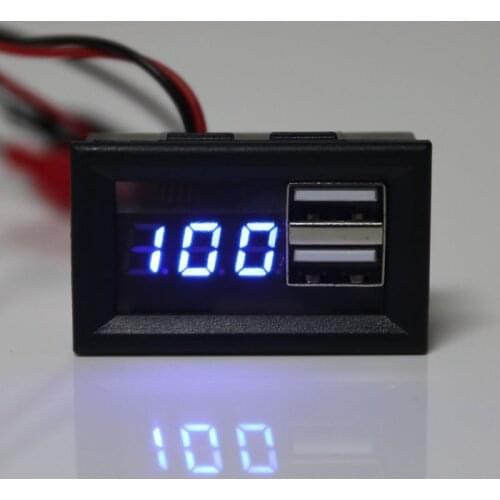 12V Battery Capacity Indicator Voltage Gauge Power Meter with QC 2.0 3.0 Quick Charge USB Output