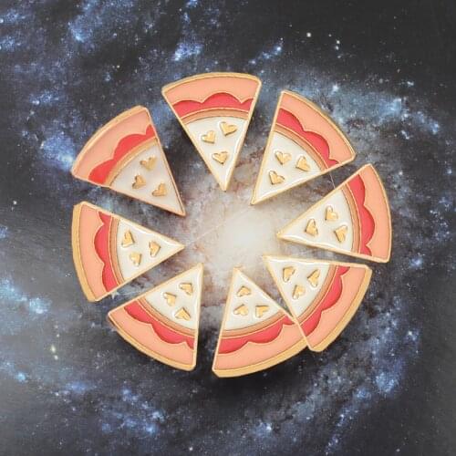 Creative cartoon pizza flake enamel brooch set of 8 good friends cheese pizza badge valentine jewelry jewelry brooch gift