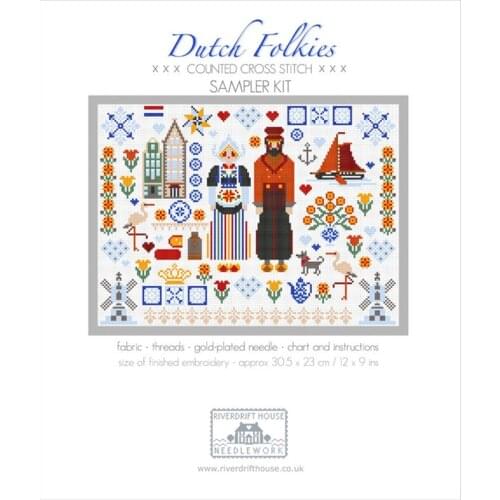 Hot Embroidery Dutch Folkies Sampler Counted Cross Stitch Kits for Weddings with 100% Cotton Floss& Free Shipping for Home Decor