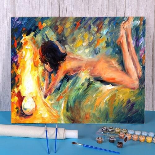Nude Woman DIY Paint By Numbers Kit Acrylic Paints 50*70 Canvas Painting New Design For Children Handicraft Wall Wholesale