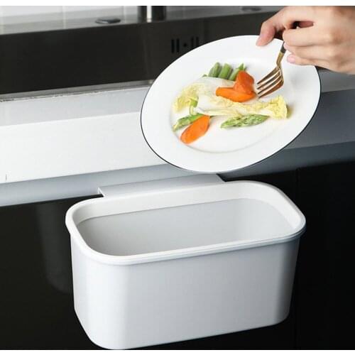 Kitchen Wall Mounted Hanging Waste Bin Household Cabinet Door Hanging Trash Bin Garbage Car Trash Can Rubbish Container Box