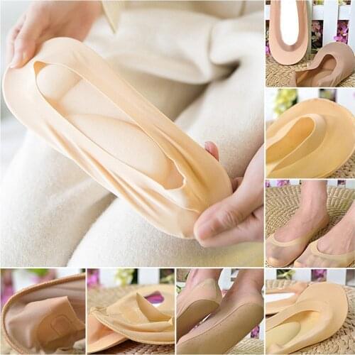 Breathable Insole 3D Arch Foot Massage Health Care Women Summer Socks Ice Silk Socks Shallow Mouth