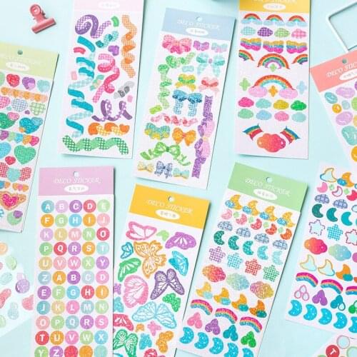 Rainbow House Laser Stickers Hand Account Material Photo Frame Decoration Stickers