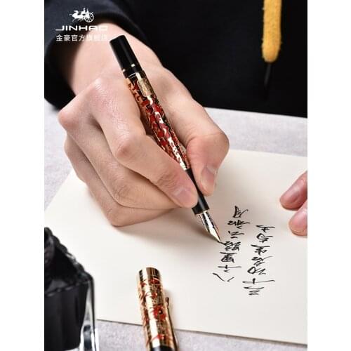 Jinhao dragon luxury 5000 fountain pen high quality electroplating 0.5mm nib New Calligraphy Pen Student Gift for Business Offic