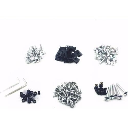 Silver Racing Fairing Bolt Kit Body Fastener Clip Screws Motorbike Sport Bike RR